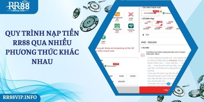 Quy trình nạp tiền RR88 nhanh chóng, tiện lợi dành cho hội viên